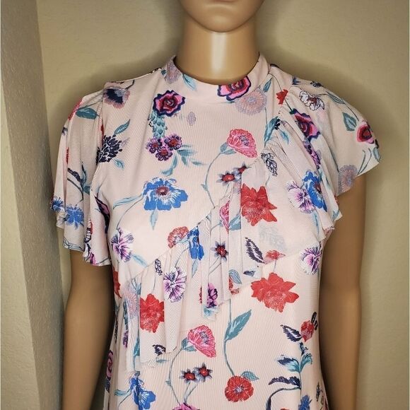 GB GIRLS asymmetrical pink floral dress - Picture 2 of 13